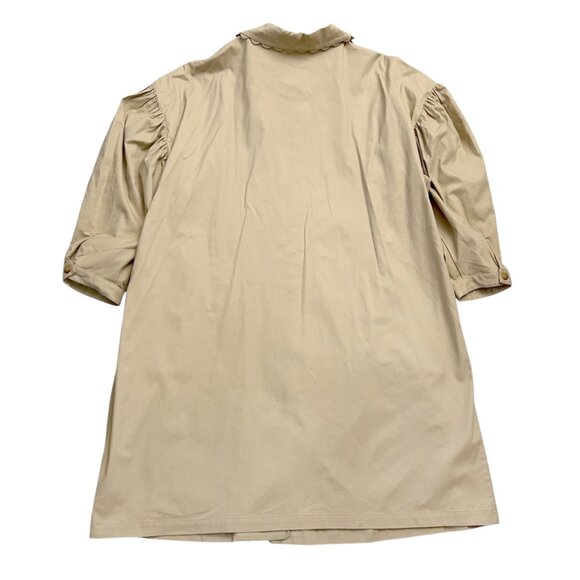 Kika Vargas X Target Women's Plus Size 3X Cotton Trench Coat Scalloped Tan NWT - Picture 2 of 7